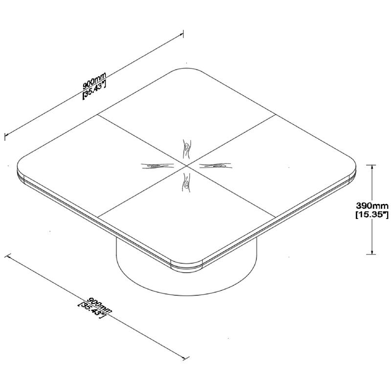 Square Coffee Table, Modern Design for Living Room Use