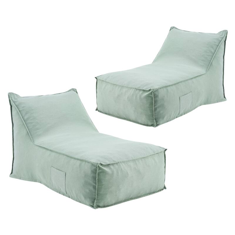 Christopher Knight Home- Carter Outdoor Fabric Bean Bag Lounge Chair - Mint_Set of 2