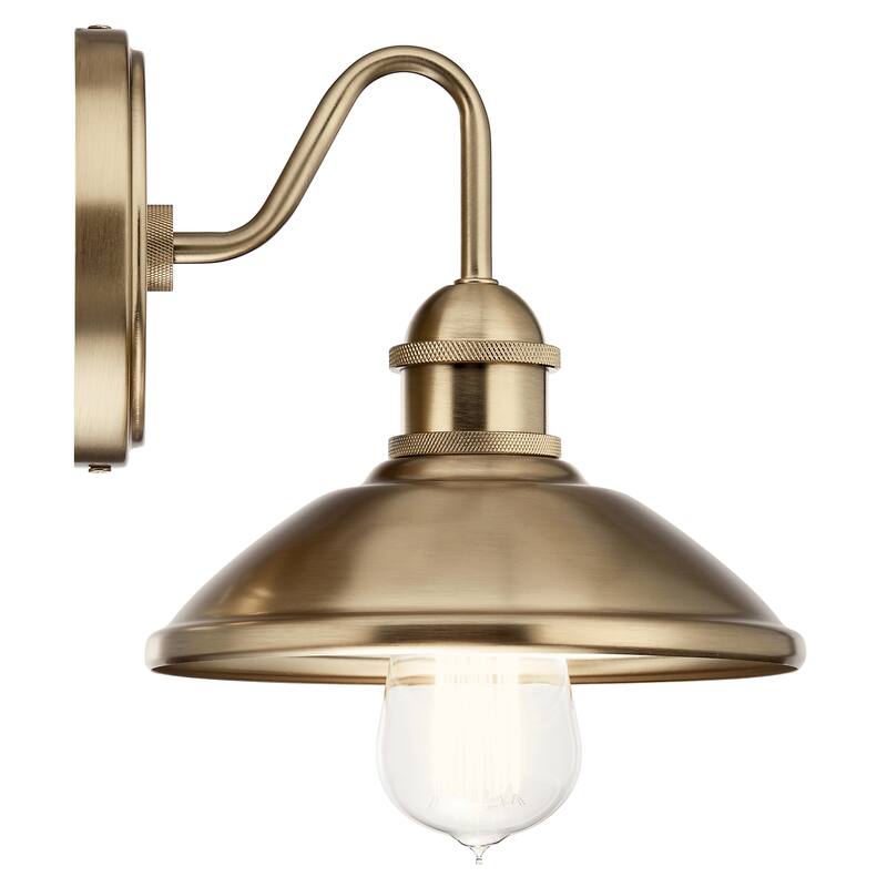 Kichler Lighting Clyde 1-Light Champagne Bronze Wall Sconce with Metal Shade
