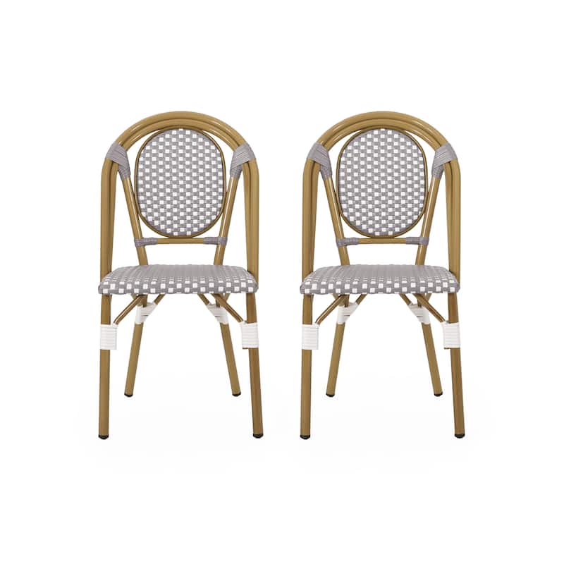 Remi Outdoor French Cafe Style Chairs (Set of 2) by Christopher Knight Home