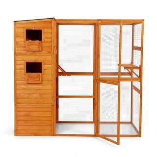 Large 4-Tier Cat Enclosure, Outdoor Pet House with Waterproof Roof, Elevated Platforms for Cats and Small Animals