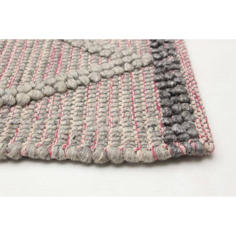 ECARPETGALLERY Braid weave Sienna Grey Wool Rug - 6'0 x 9'0