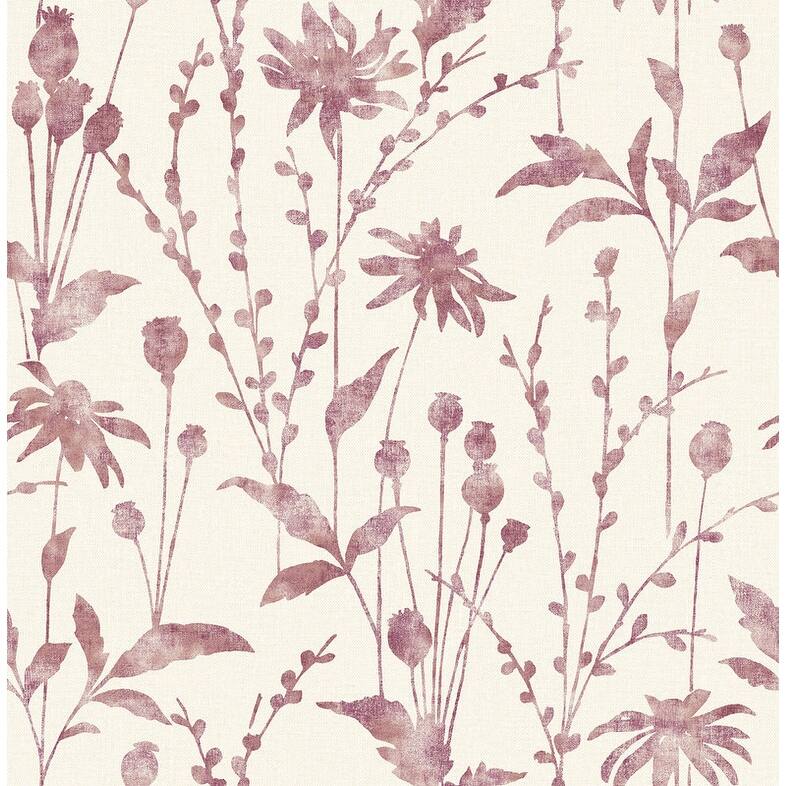 Brewster Aerides Magenta Meadow Wallpaper - 20.5in x 396in x 0.025in