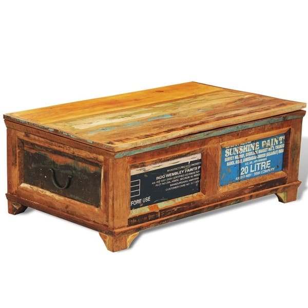 Vidaxl Coffee Table With Storage Vintage Reclaimed Wood Overstock 18964966