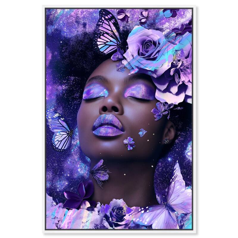 A Glistening Neon Woman Canvas by Art Remedy - White - 16" x 24"