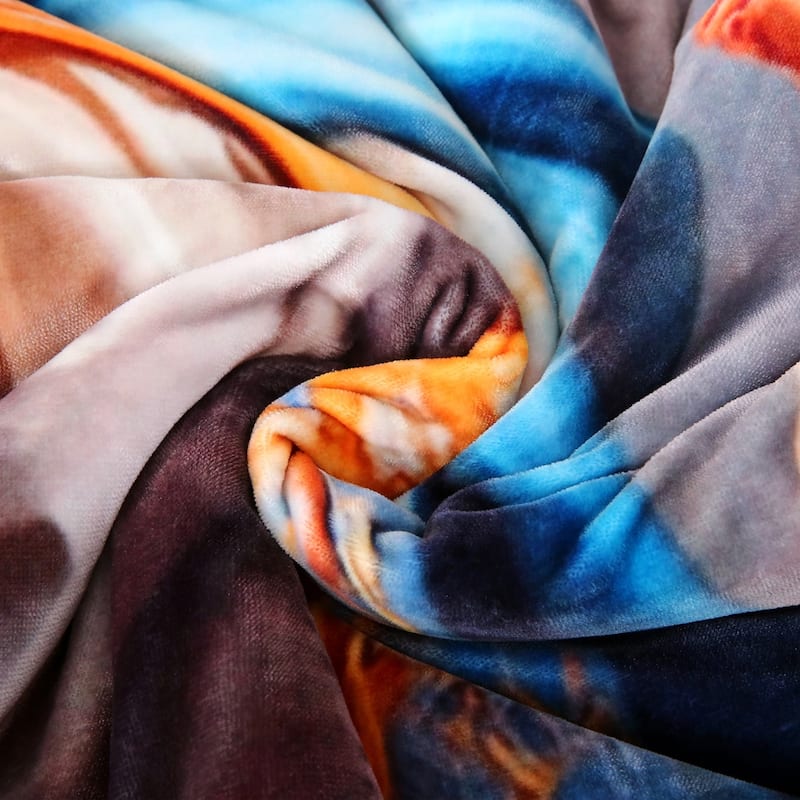 3 Ply Reversible Fleece Comforter for Winter 85"x93" 8lbs