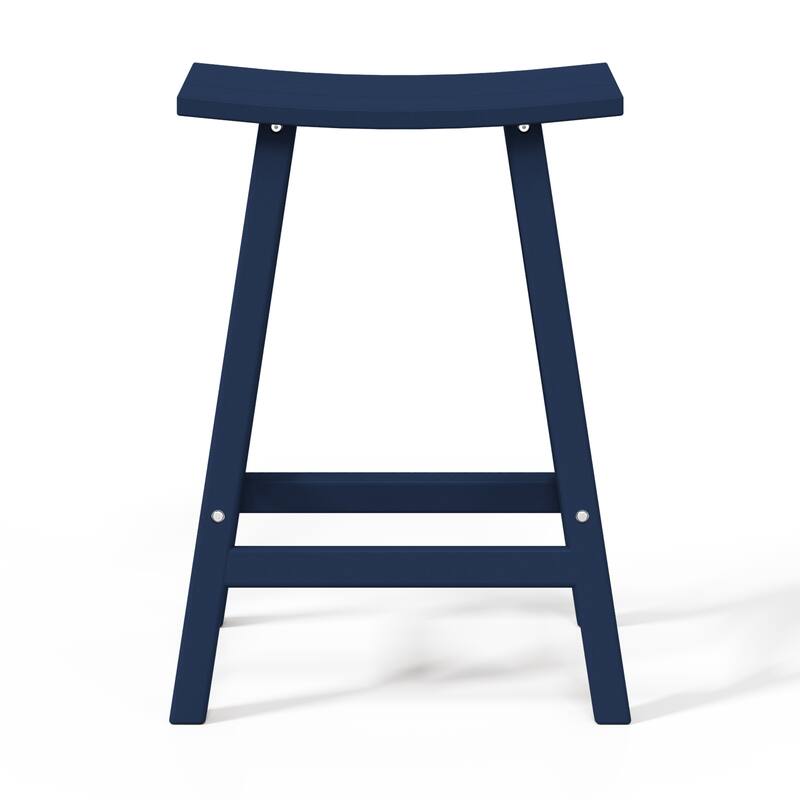 Laguna Hdpe All Weather Outdoor Patio 24" Saddle Seat Counter Stool
