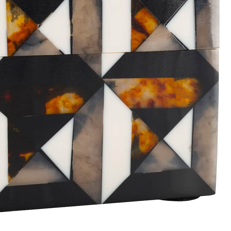 SAFAVIEH Home Ani Ivory/Brown Resin Decorative Box Set of 2