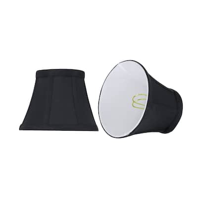 Aspen Creative Bell Chandelier Clip-On Lamp Shade (2 Pack), Black, (3" x 5" x 4" )