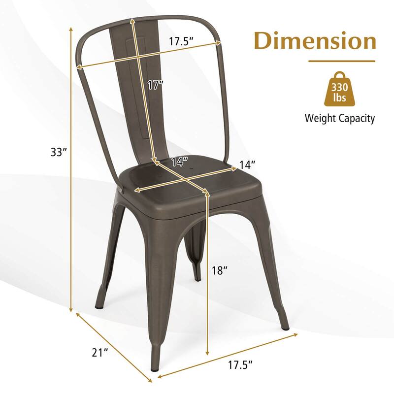 Costway 18" High Back Bar Stools Set of 4 with Removable Backrest for - See details