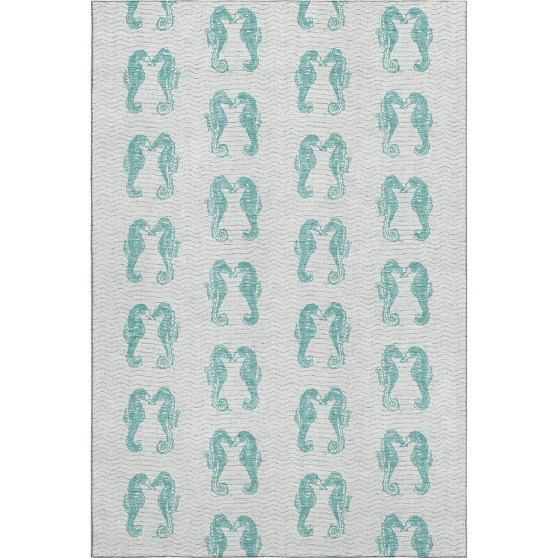 Premium Washable Super Soft Coastal Seahorse Mayfield Rug