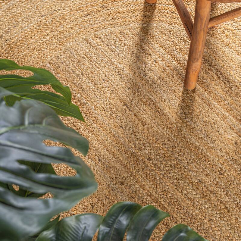 JONATHAN Y Piper Two-Tone Jute Hippy Circle Area Rug