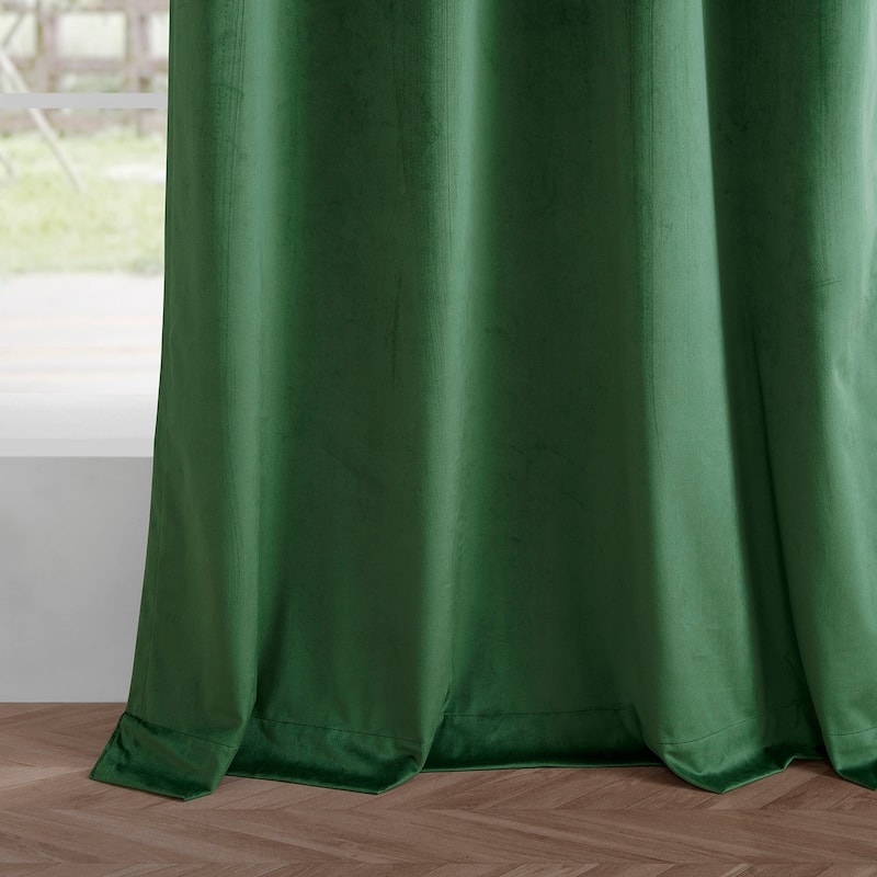 Exclusive Fabrics Simply Velvet Grommet Room Darkening Curtains for Bedroom & Living Room Curtains Pair (2 Panels))