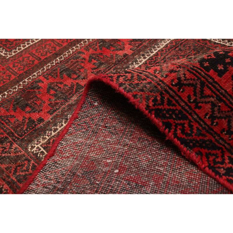 ECARPETGALLERY Hand-knotted Baluch Red Wool Rug - 3'5 x 6'7