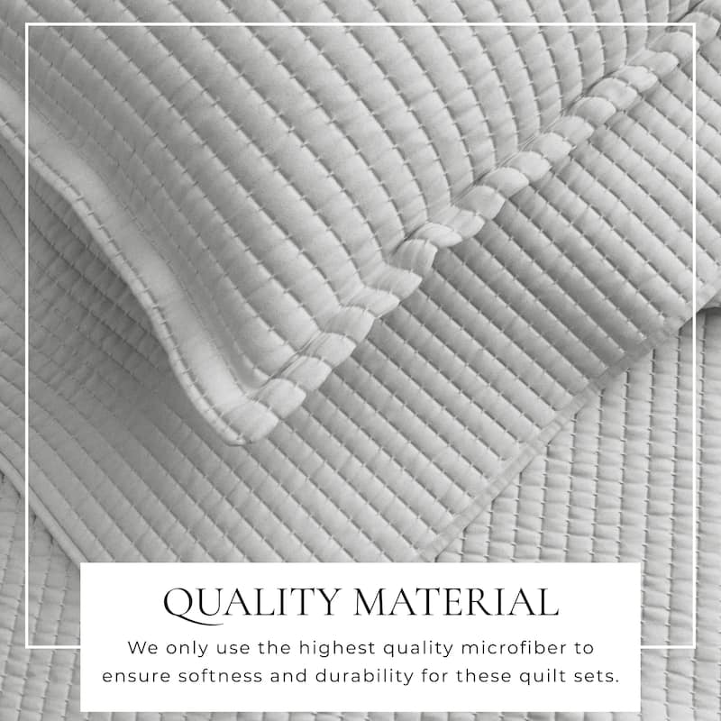 Linery & Co. Detailed Channel Stitch Microfiber Quilt Set With Shams.