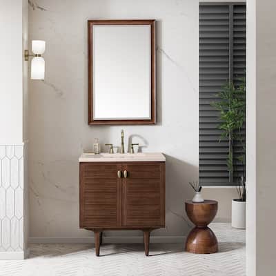 James Martin Vanities Amberly 30" Single Vanity, Mid-Century Walnut