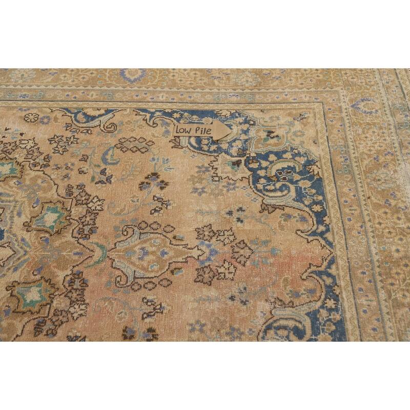 Hand Knotted Oriental 100% Wool Carpet Traditional Floral Oranges & Rust Mashad Area Rug - 9' 5'' X 6' 3''