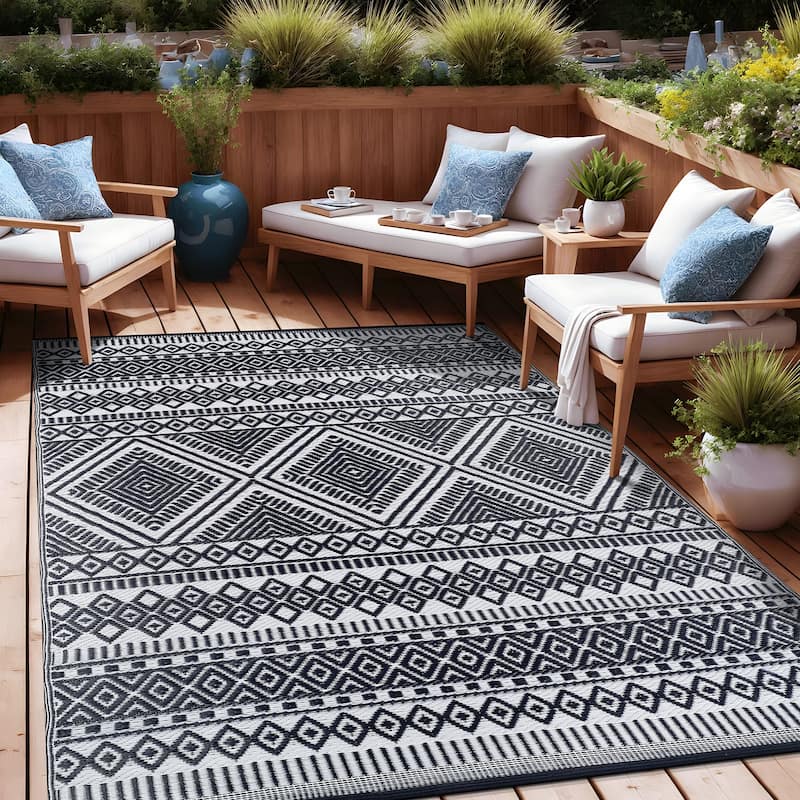 Beverly Rug Boho Outdoor Rug Waterproof for Patio, RV Camping