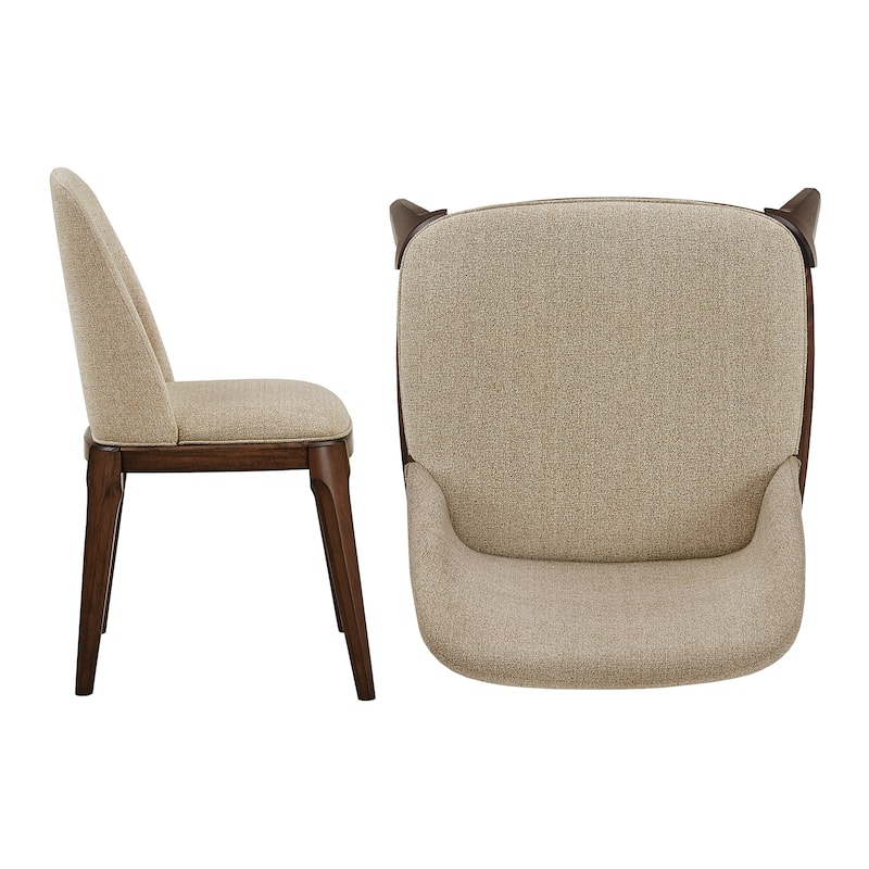 Vilnius Upholstered Side Chairs with Walnut Legs (Set of 2)