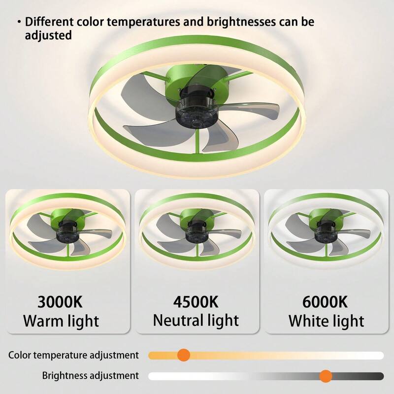 Cusp Barn 20" Dimmable LED Ceiling Fan,Reversible Modern Smart Fan Light,6 Speeds,Quiet DC Motor with APP Control for Indoor