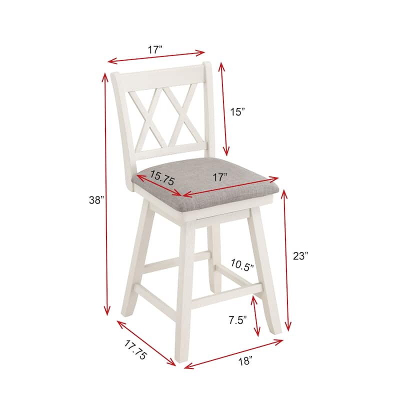 Brookline Wooden Linen Swivel Dining Room Barstool