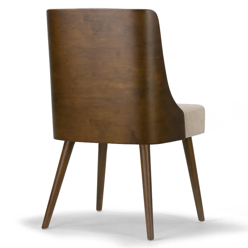 Asma Beige Fabric Chair with Dark Brown Bentwood Back (Set of 2)