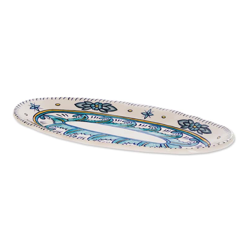 Novica Handmade Quehueche Ceramic Serving Platter