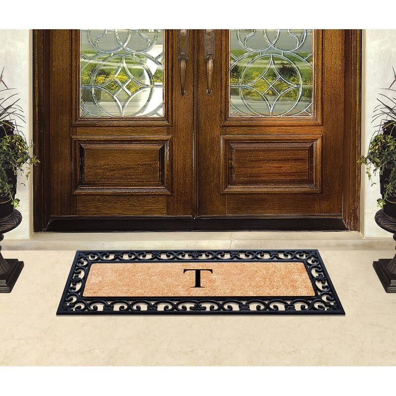 A1HC Exclusive Hand Crafted Myla Monogrammed Entry Doormat, 18" x 48"