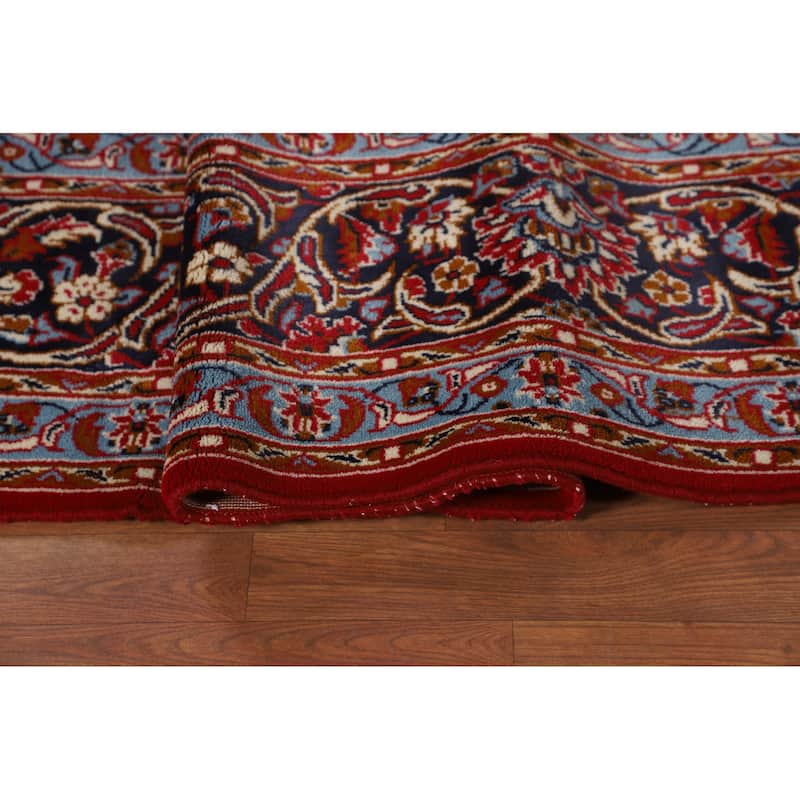 Floral Kashan Turkish Area Rug Machine Made Living Room Red Carpet - 9'8" x 12'9"