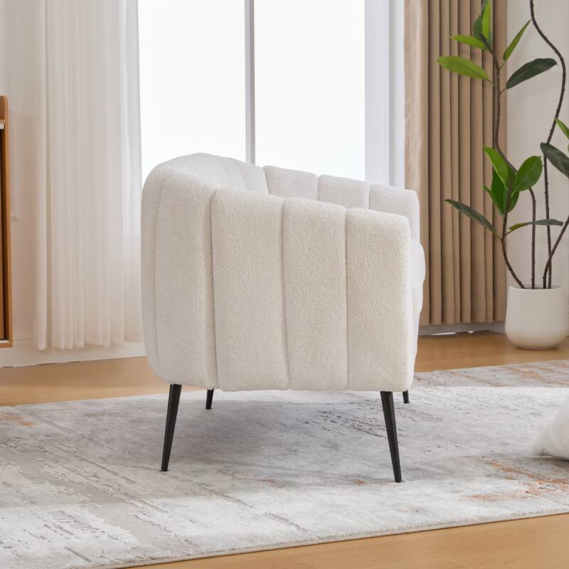 50.1" W Loveseat Sofa,Mid-Century Modern Chenille Sofa with Metal Legs