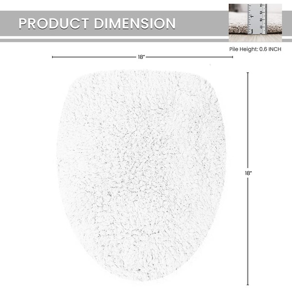 dimension image slide 10 of 17, Home Weavers Waterford Collection Cotton Toilet Lid Rug | Elastic Fit | Fit Most Standard Toilet Lid | 18"x18"