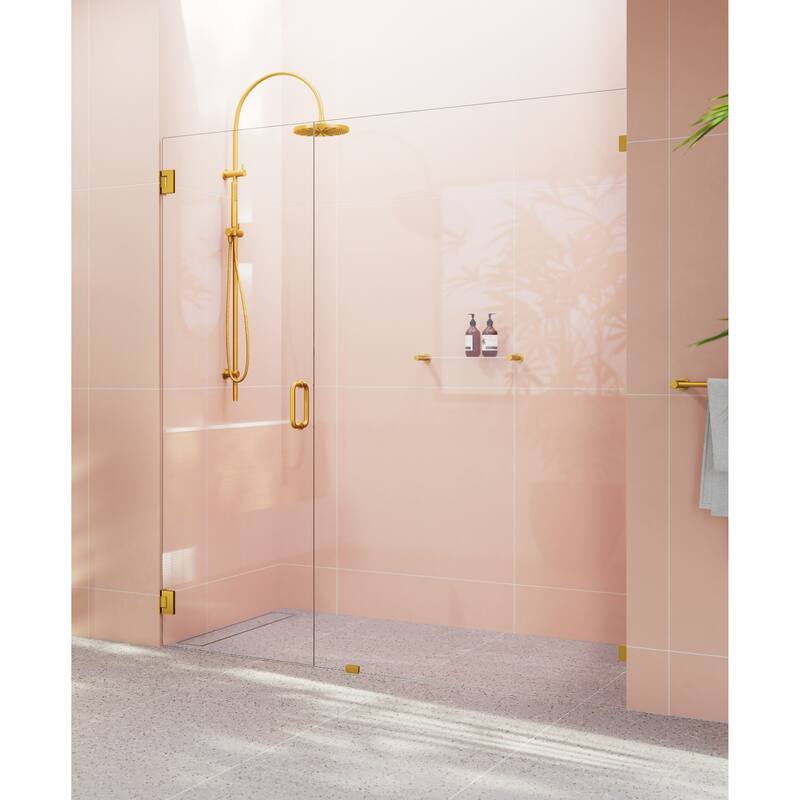 Illume 70.75 in. x 78 in. Wall Hinged Fully Frameless Glass Shower Enclosure