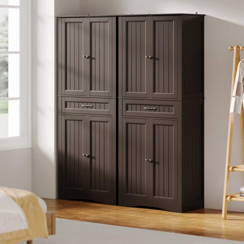 71''Kitchen Pantry Storage Cabinet, Storage Cabinet Buffet, Freestanding Kitchen Storage Cabinet with 4 Adjustable Shelves