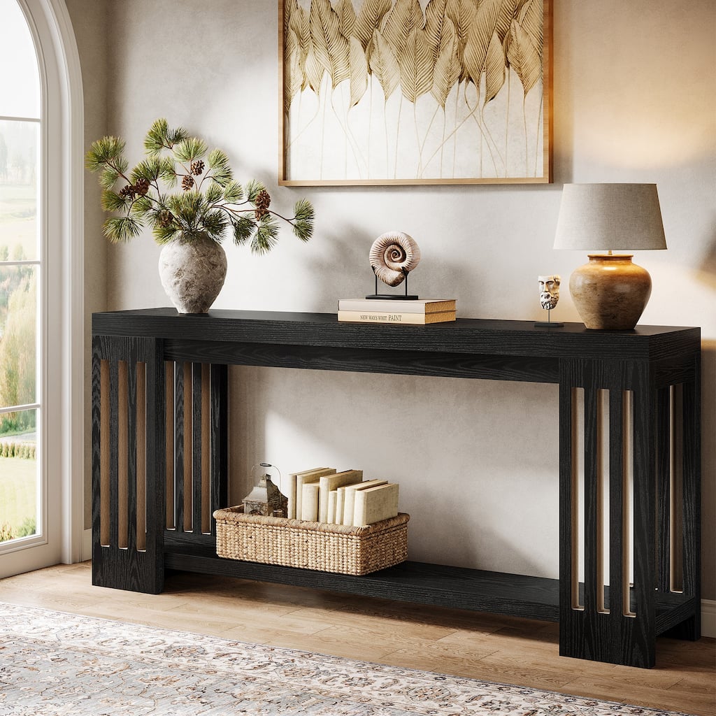 Farmhouse Console Table, 70.9-Inch Entryway Sofa Table Behind Couch