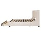 preview thumbnail 9 of 12, Queen Upholstered Platform Bed with Wingback Headboard and Large Storage Drawer