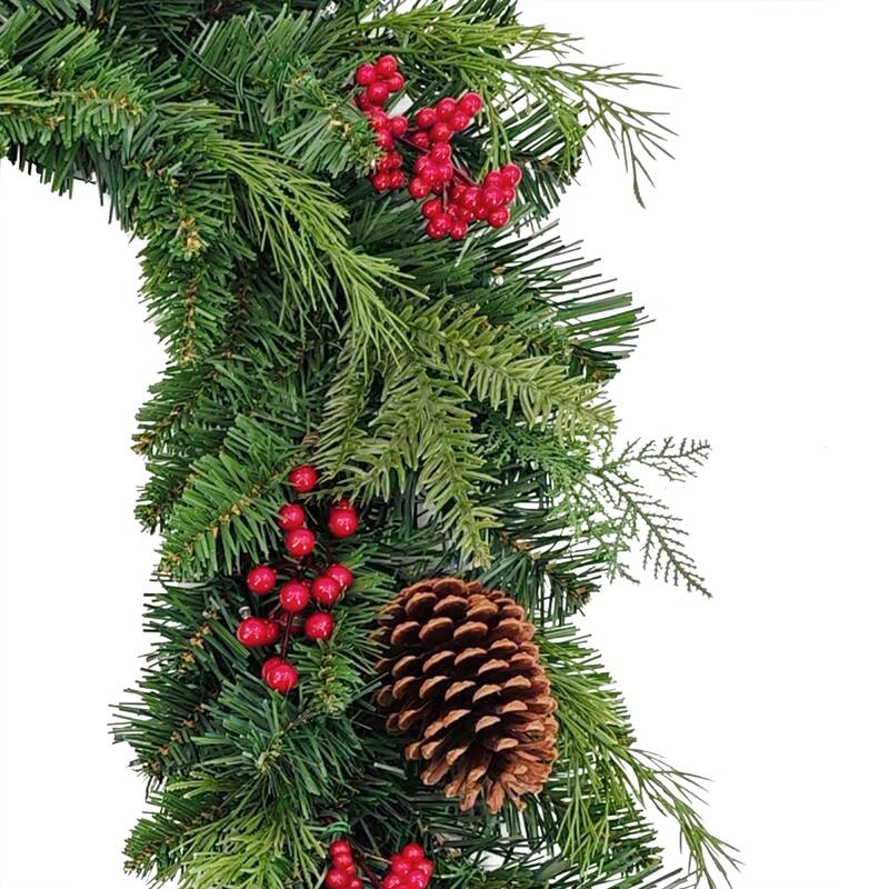 Puleo International 9' x 10" Pre-Lit Battery-Operated Adorned Garland