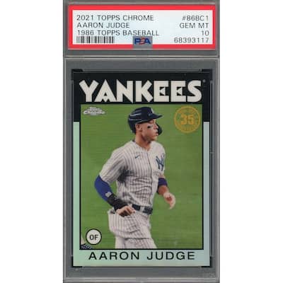 Aaron Judge 2021 Topps Chrome 1986 Baseball Card #86BC1 Graded PSA 10 - 8'6" x 11'6"