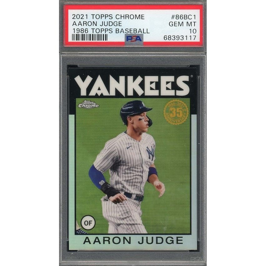 Aaron Judge 2021 Topps Chrome 1986 Baseball Card #86BC1 Graded PSA 10 - 8'6" x 11'6"