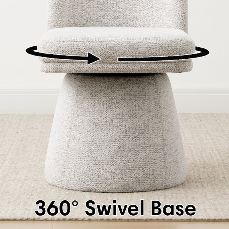 360° Swivel Barrel Upholstered Fabric Dining Chair(Set of 2)