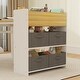 preview thumbnail 16 of 15, Qaba Kids Desk and Chair Set with Paper Roll, Kids Art Table and Chairs Set with Storage Shelves, Activity Craft Table