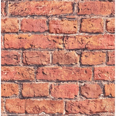 Seabrook Designs Preston Faux Aged Brick Unpasted Wallpaper