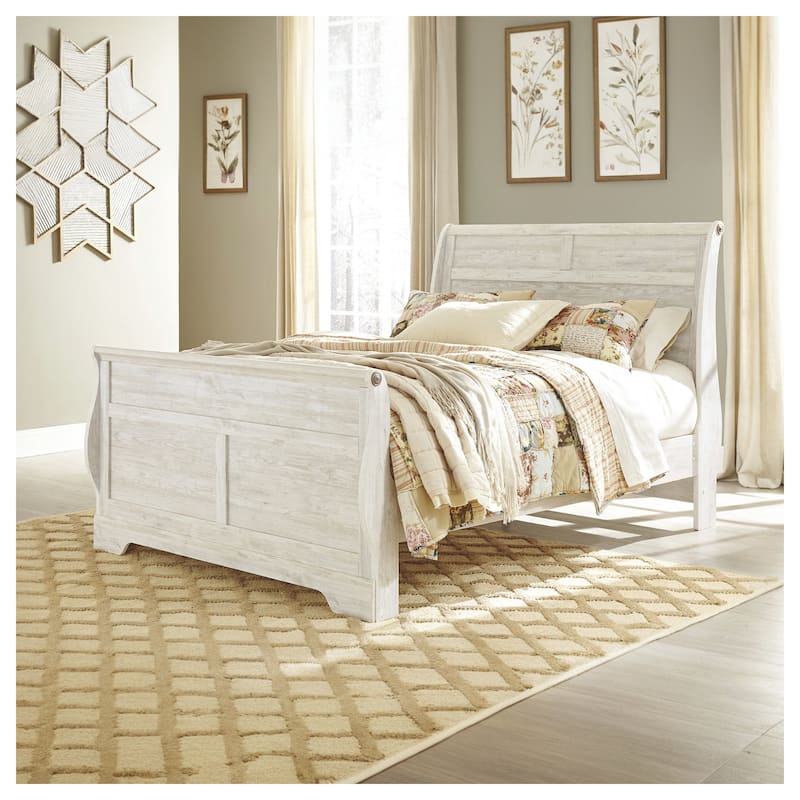 Signature Design by Ashley Willowton White Queen Sleigh Bed - White - Queen