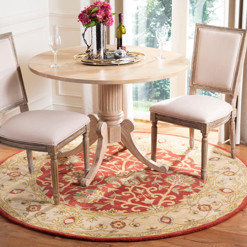 SAFAVIEH Handmade Antiquity Mazie Traditional Oriental Wool Rug - 8' x 8' Round - Rust