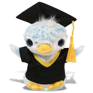 DolliBu Blue Penguin Graduation Plush with Gown and Cap with Tassel - 6 inches