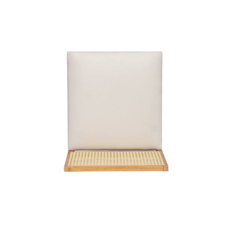 Rattan Bohemian Kitchen Chairs Armless Side Chairs, Set of 2