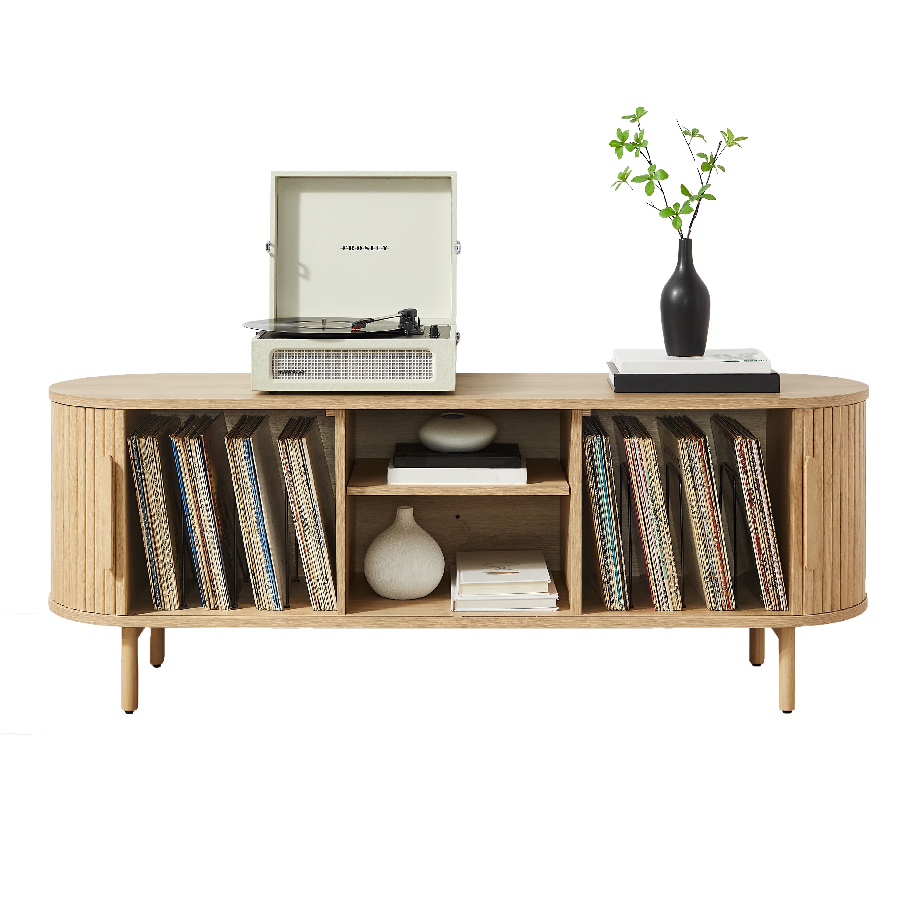 Crosley Ambrose Record Player Cabinet With Vinyl Storage - On Sale