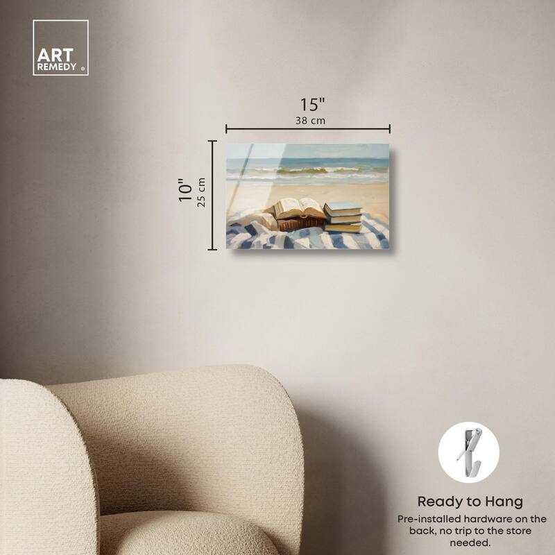 Beach Reading Acrylic by Art Remedy, Ready to Hang