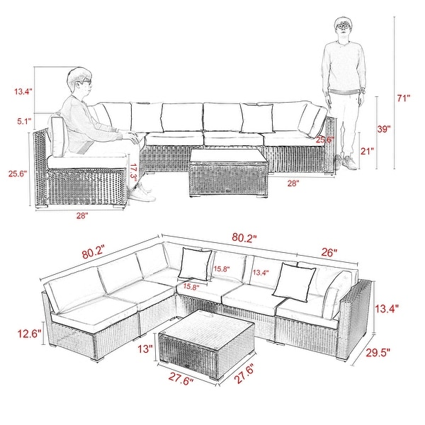 Rumber Rattan Wicker Outdoor Sectional Sofa Conversation Set by Havenside Home