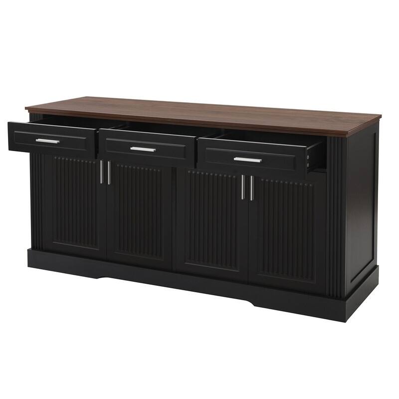 63" Sideboard Buffet Cabinet with Storage and Adjustable Shelves for Stylish Home Organization