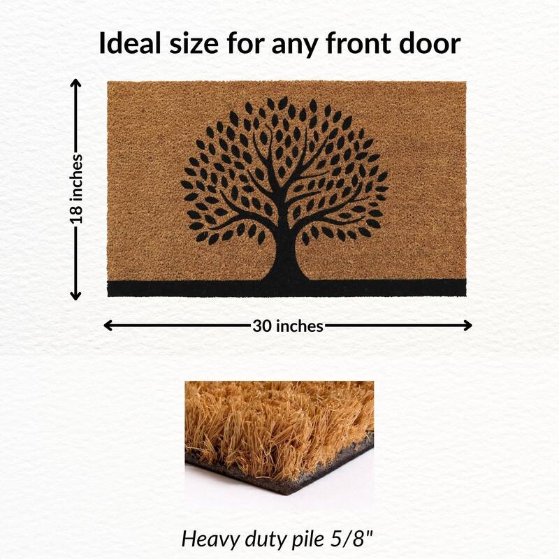 Tree of Life Coir Doormat 30x18 Inches